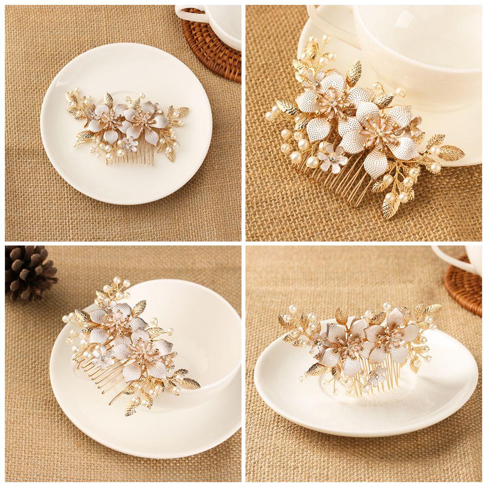 MIH Lược Cài Tóc Cô Dâu Đính Đá Pha Lê