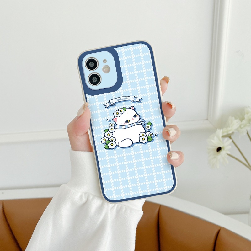 Ốp lưng iphone cặp đôi mèo blue cạnh vuông  cho iphone 11 7plus 8plus x xsmax 11pro max 12pro 12promax13promax tr1061