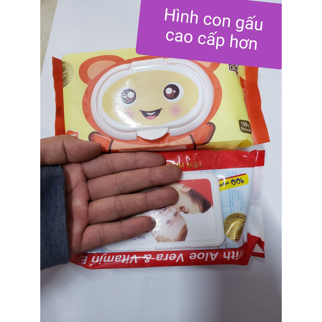 Khăn ướt thiên phúc 100 Tờ cho bé Giấy ướt thiên phúc không mùi Hình Gấu Đáng yêu an toàn cho bé [Giá sỉ ]