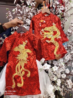 Áo dài gấm rồng bibi