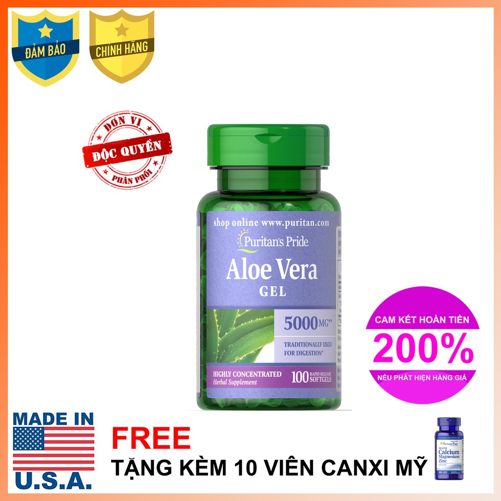 Viên uống làm đep da Aloe Vera Gel 100 viên nang mềm
