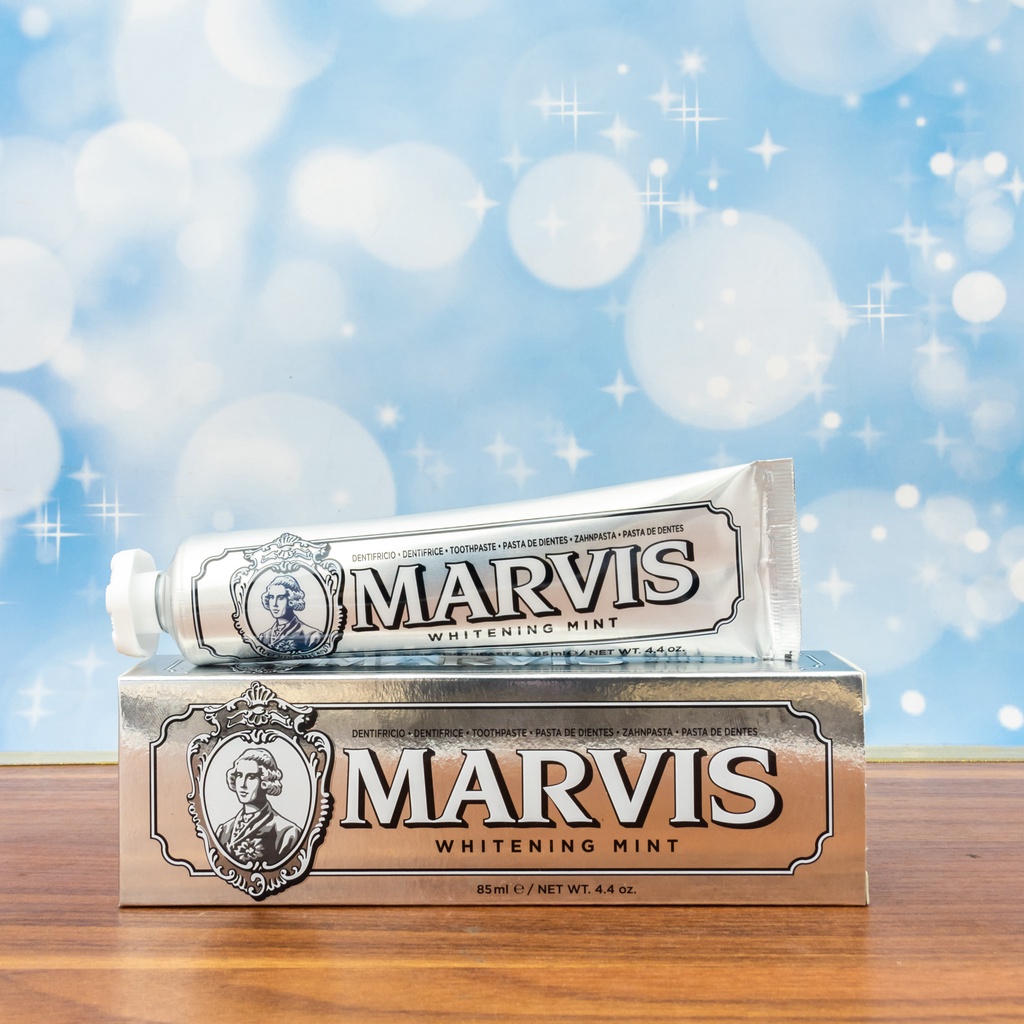 [Chính Hãng] Kem đánh răng cao cấp Marvis Whitening Mint (màu bạc) – new 2021