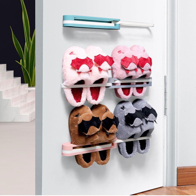 [❌GIÁ SỈ❌] Giá Để Giày Dép Thông Minh Dán Tường 3 Ngăn Gấp Gọn 88087