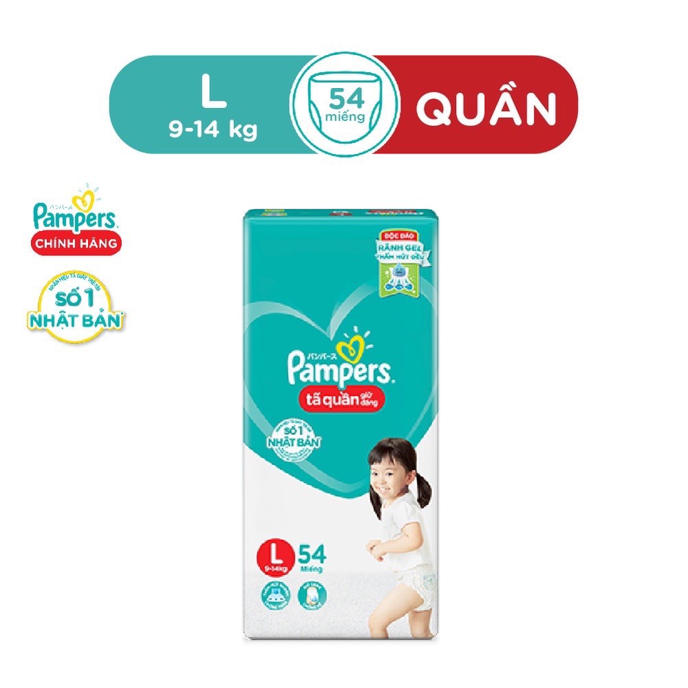 Bỉm Pampers Quần Giữ Dáng Mới Gói Cực Đại M74/L68/XL62/XXL56 - Tã Pamper Gói Đại M60/L54/XL48/XXL44