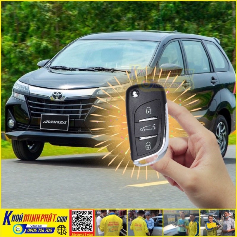 Chìa khóa xe Toyota Avanza Độ gập mẫu V11