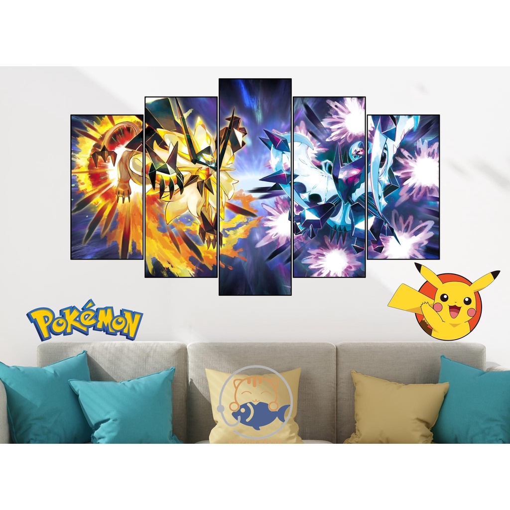 Tranh ghép dán tường Room Decor trang trí phòng ANIME POKEMON - BỘ 1