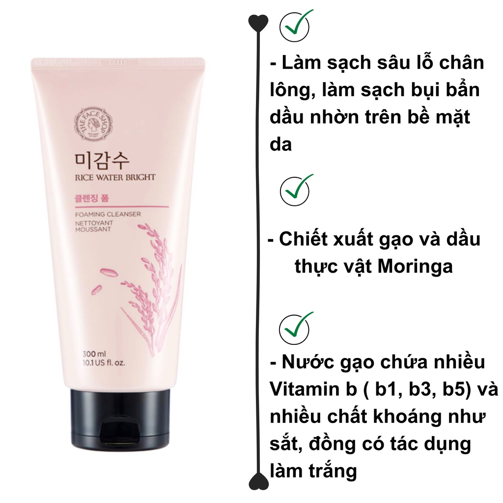 Sữa Rửa Mặt Gạo The Face Shop 150ml Hàn Quốc