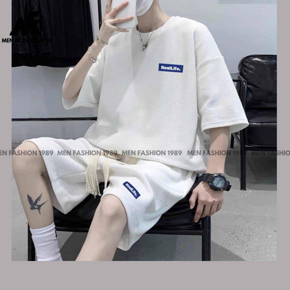 Bộ quần áo thun nam cộc tay trơn màu basic MENFASHION1989 SET NAM 203