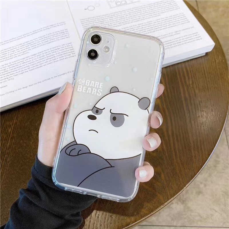 Ốp điện thoại dẻo trong suốt We bare bears! 3D cho iPhone 11 11Pro 11Promax X XS XR XSmax 7 8 plus