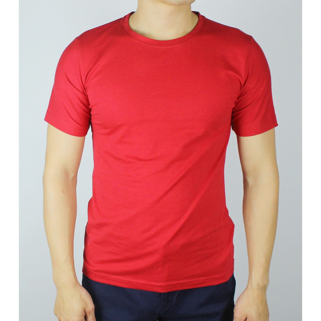 ÁO THUN TRƠN CỔ TRÒN MÀU ĐỎ TƯƠI TAY NGẮN NAM NỮ ( CÓ CẢ SIZE EM BÉ ) S46-12