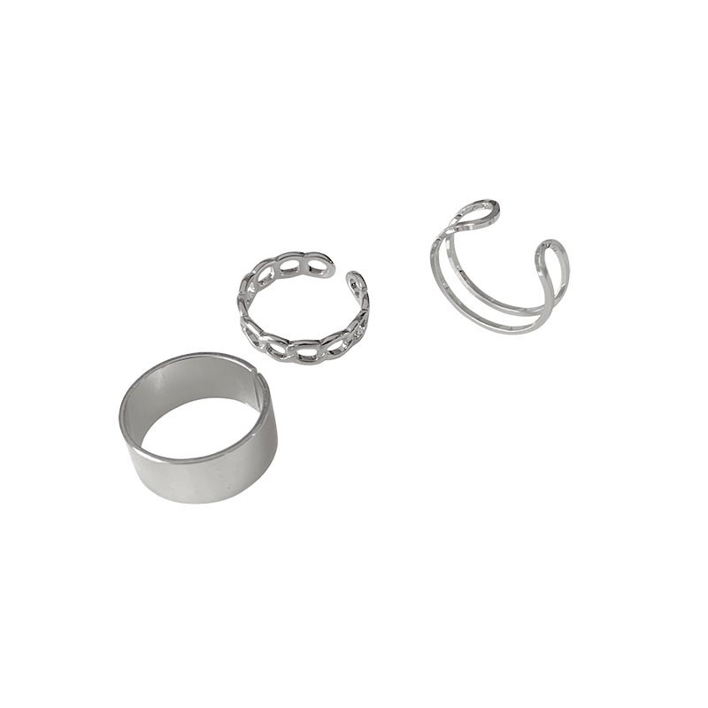 Set nhẫn ba món, nhẫn nam nữ unisex cao cấp kiểu Hàn Quốc nhà cocochang