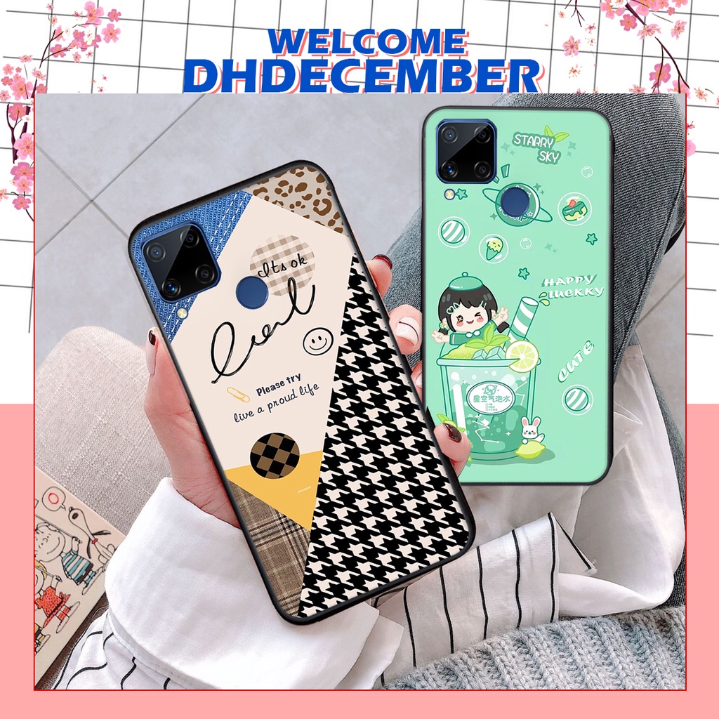 Ốp lưng Realme C15 in hình nice ,good luck happy ốp xinh viền dẻo đẹp chất