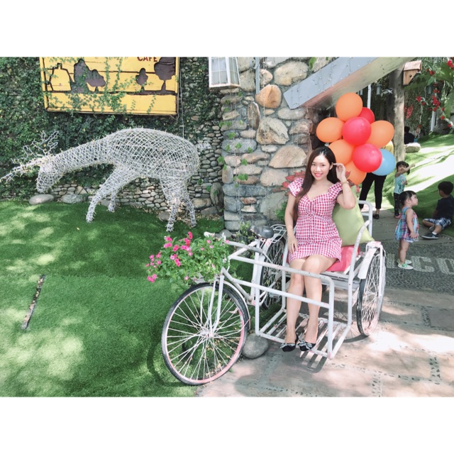 Đầm caro đỏ