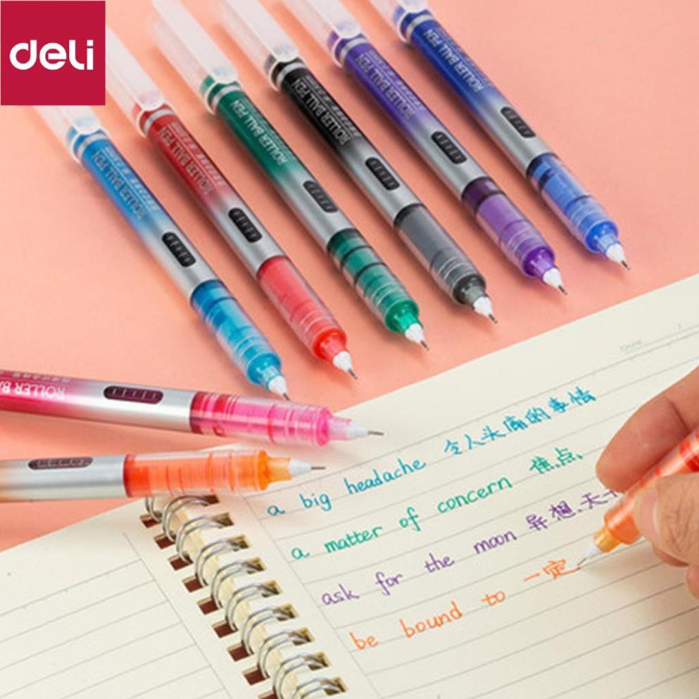 Bộ 8 bút gel nhiều màu Deli - 0.5mm - Mực trơn đều - 8 màu 8 chiếc/Hộp - Caligraphy, liner, đi nét -1 hộp - S855 [Deli]