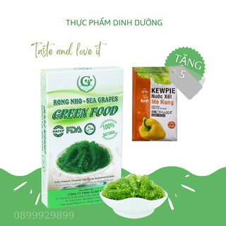 [Hàng chính hãng 100%] Rong nho GREEN FOOD  Hộp 100 gram gồm 5 gói nhỏ 20 gram kèm 5 gói xốt 15ml. Tiêu chuẩn xuất khẩu