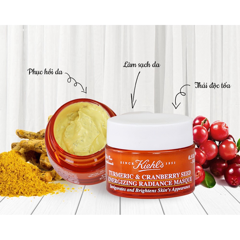 Mặt Nạ Nghệ Việt Quất Kiehl's Turmeric & Cranberry Seed Energizing Radiance Masque 14ml