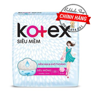 Băng Vệ sinh Kotex siêu mềm không cánh 23cm 8 miếng