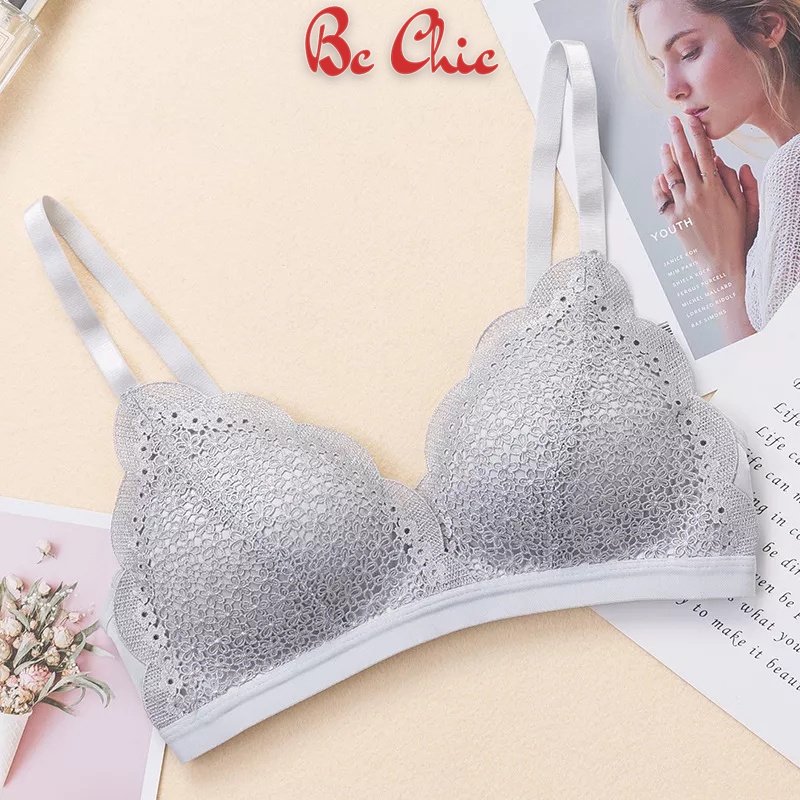Áo lót đệm mỏng ren hoa đào 34-36-38 A08 BC_CHIC LINGERIE