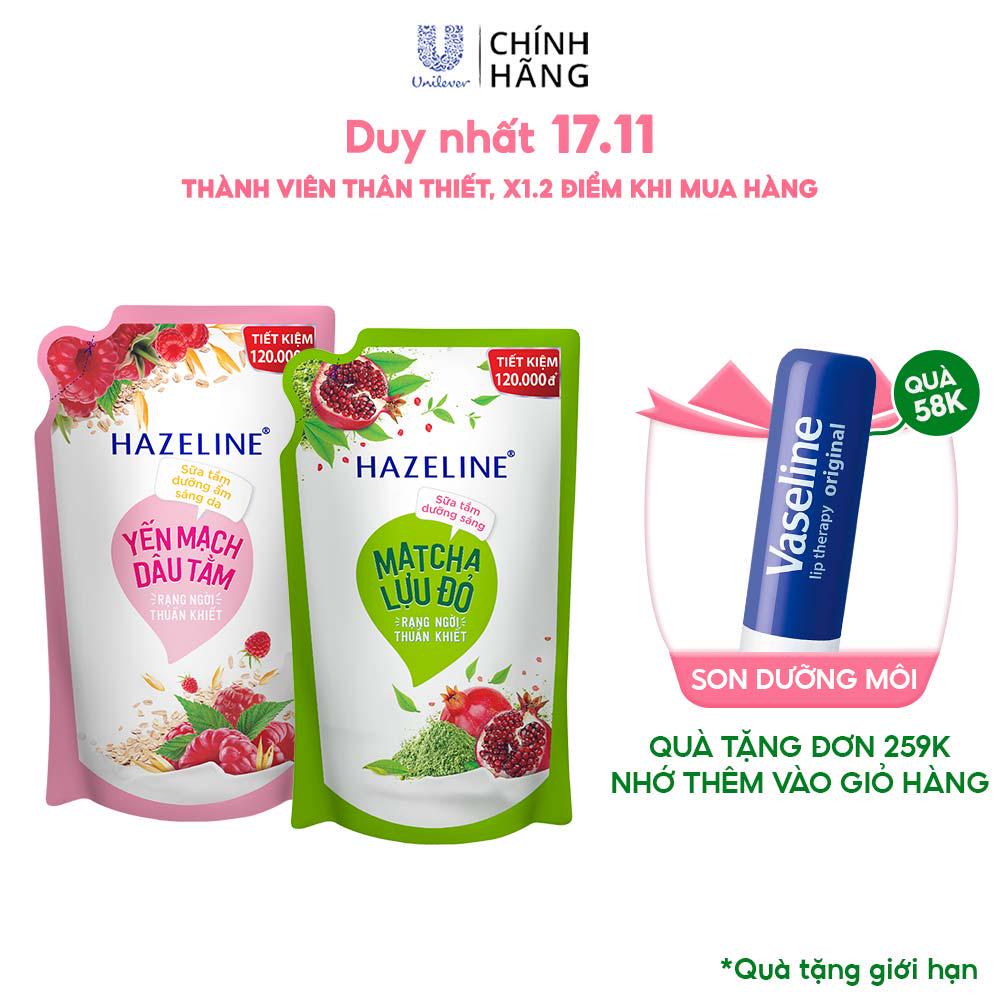[Mã FMCGMALL -8% đơn 250K] SỮA TẮM DƯỠNG THỂ THIÊN NHIÊN TRẮNG SÁNG DA HAZELINE 1KG