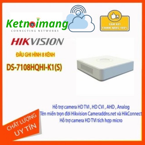 Đầu ghi hình HD-TVI 8 kênh TURBO 4.0 HIKVISION DS-7108HQHI-K1(S)