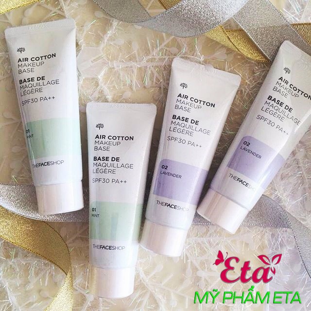 Kem lót kiềm dầu và hiệu chỉnh tông da The Face Shop Air Cotton Makeup Base SPF30 PA++ TFS 40ml | BigBuy360 - bigbuy360.vn