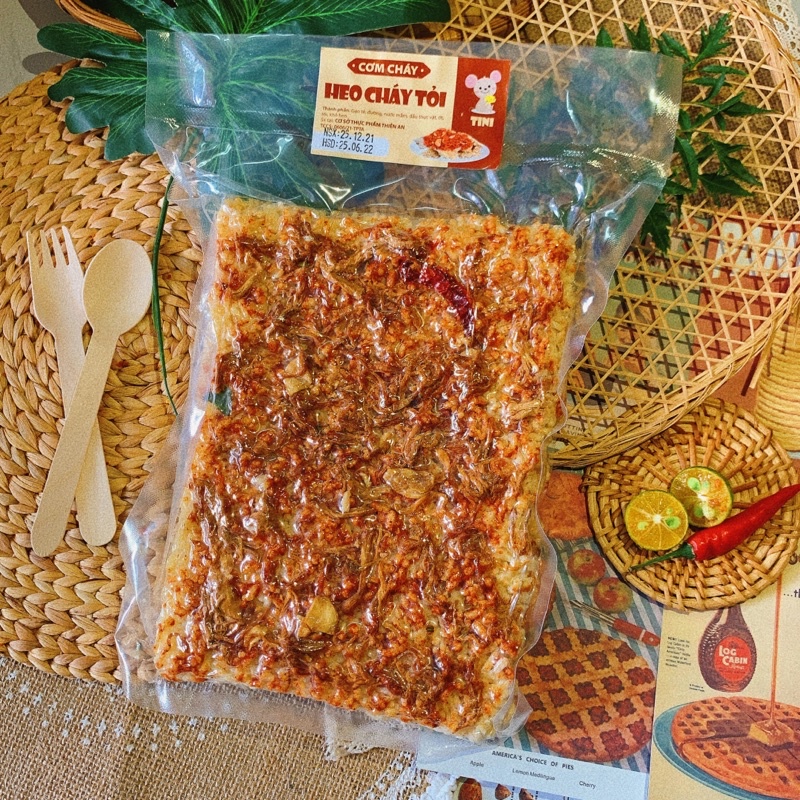 CƠM CHÁY MIX KHÔ HEO TỎI THƯỢNG HẠNG-GÓI HÚT CHÂN KHÔNG 250GR - SIÊU RẺ