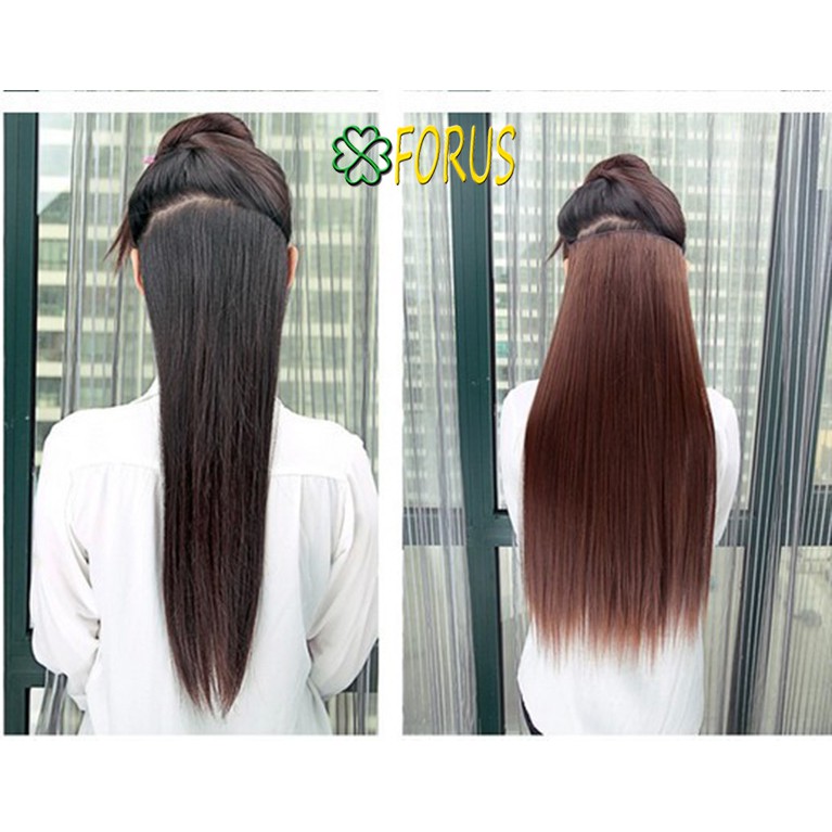 Tóc kẹp dải thẳng HL120T 💖FREESHIP💖 tóc giả kẹp dải nửa đầu, kẹp dải tóc giả, Sỉ 45k