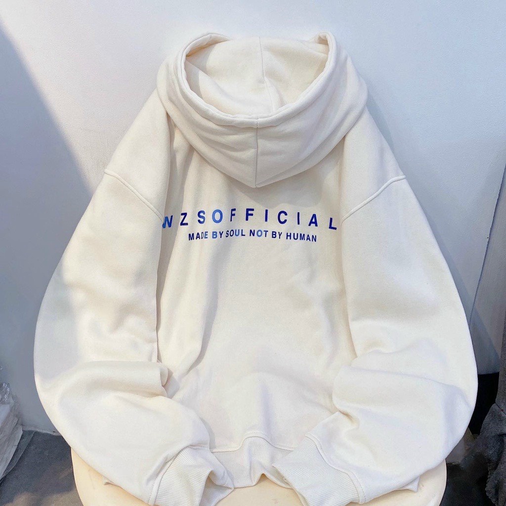 Áo Hoddie Nam Nữ Chất Nỉ Bông 2 Lớp Mền Mịn In Chữ WZS 2 Màu Trắng Đen