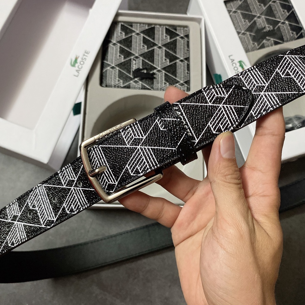 Set nịt ví nam hoạ tiết + nịt gài hoạ tiết - S231