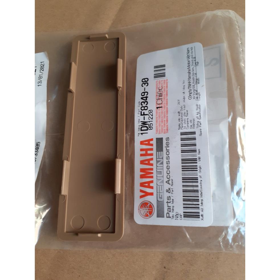 Nắp chụp số khung ốp ổ khóa Nozza zin chính hãng Yamaha - Màu nâu sữa