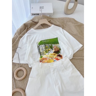 Set kaki trắng mix pull hình