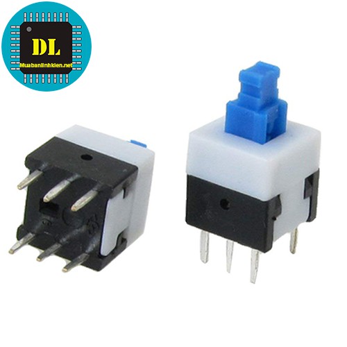 Nút Nhấn 6 Chân 8x8mm chốt (màu xanh)