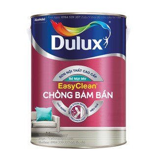 + sơn nước nội thất cao cấp dulux easyclean chống bám bẩn bề mặt mờ - z966 , 1 lít