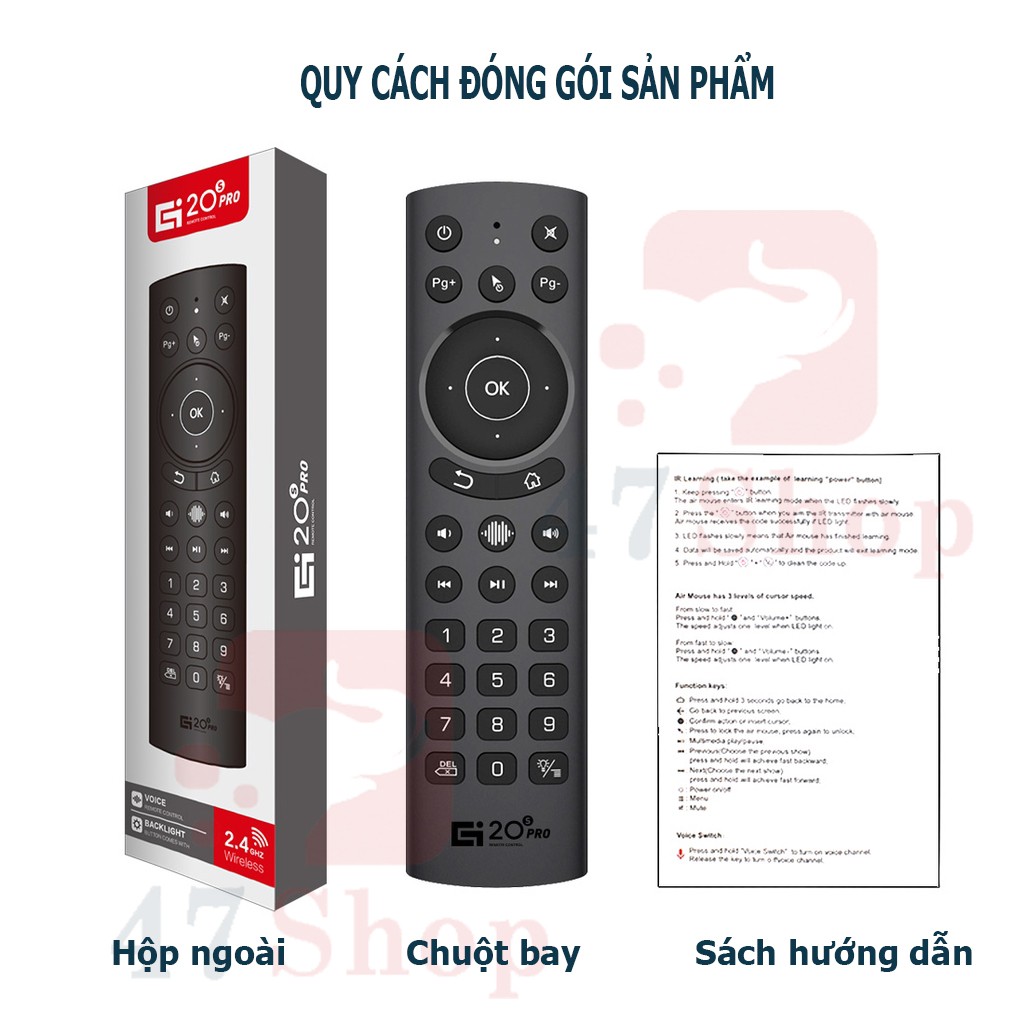 Điều khiển chuột bay tìm kiếm giọng nói G20s Pro - Remote Mouse Air Voice