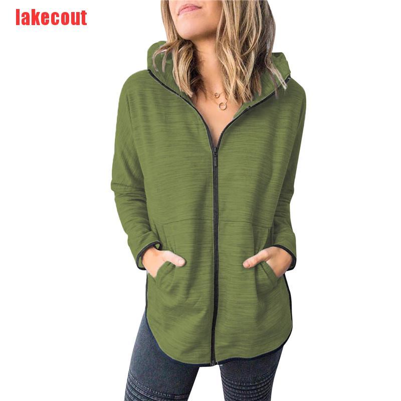 {lakecout}Women's autumn and winter coat zipper Hoodie Sweatshirt BZT