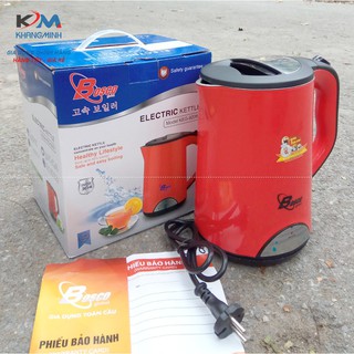 Ấm siêu tốc cao cấp chống nóng boscoglobal keg 9209 inox 304 bảo hành 12 tháng