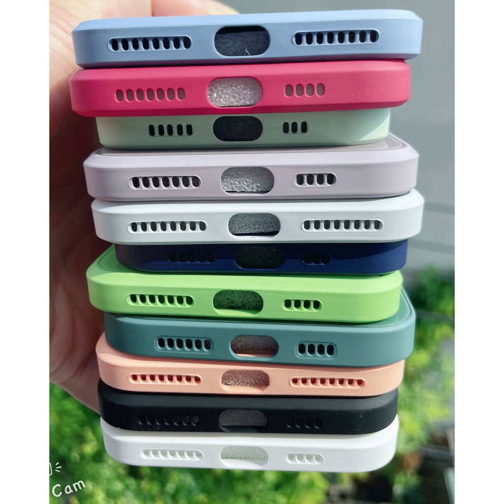 Ốp IPhone - Ốp kính Viền vuông chống bẩn, Lưng kính cường lực viền dẻo cùng màu với lưng máy | BigBuy360 - bigbuy360.vn