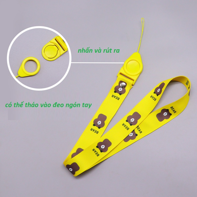 Dây đeo điện thoại, chìa khóa bản to nhiều màu T130