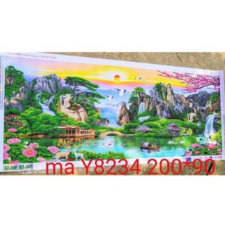 Tranh đính đá phong cảnh tuyệt đẹp 2m*0.9