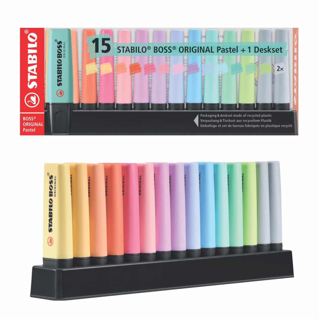 (HỎA TỐC) (Phiên bản giới hạn) Bộ bút dạ quang STABILO Boss Original Highlight 23 màu pastel và màu dạ THEARTSHOP