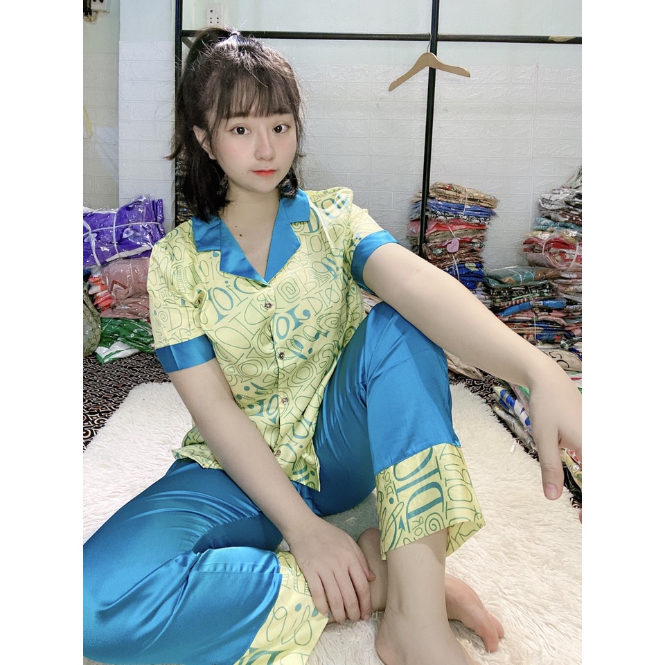 Đồ bộ pijama nữ tay ngắn quần dài lụa mango, lụa latin tiểu thư phối bèo siêu xinh hot trend giá rẻ tận xưởng, free ship