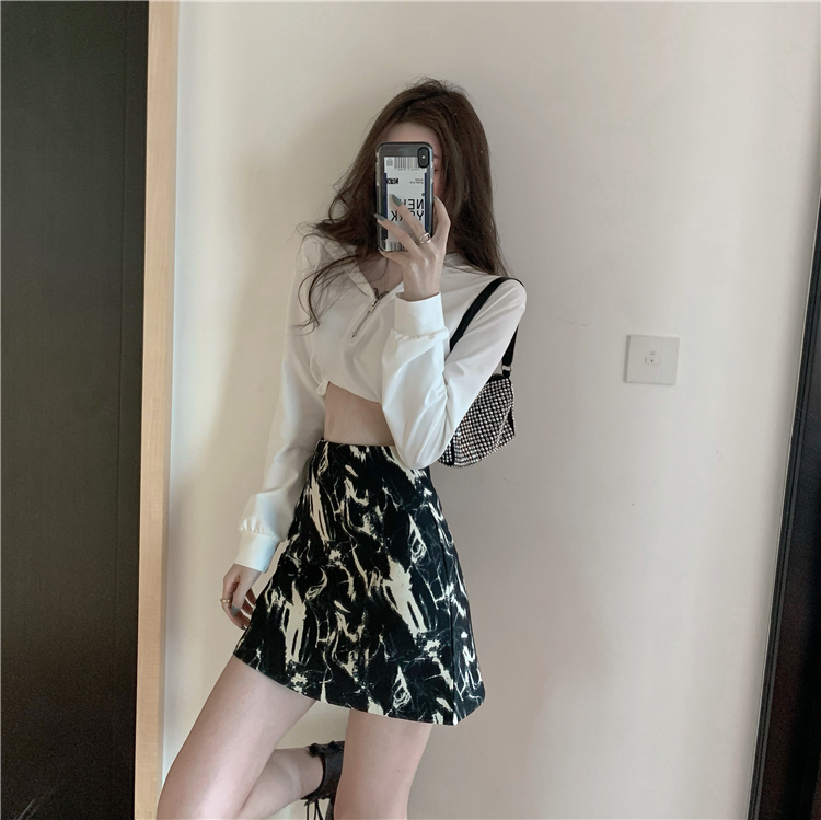 Chân Váy Ngắn Xiaozhainv Không Hở Lưng Cao Dáng Chữ A Kiểu Nhuộm Màu Phong Cách Hàn Quốc Quyến Rũ | BigBuy360 - bigbuy360.vn