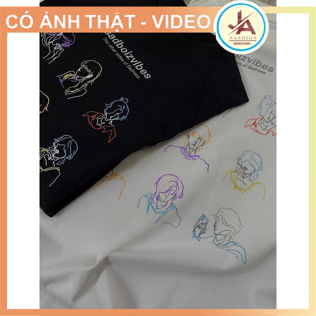 Áo thun tay lỡ sadboiz SADBOIZVIBES TOSS TEE (logo THÊU) form rộng tay lỡ nam nữ unisex JASHOP
