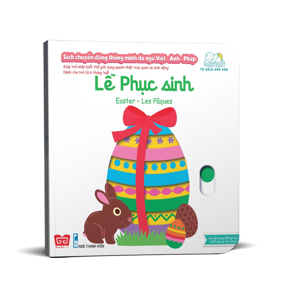 Sách tương tác - Sách chuyển động thông minh đa ngữ Việt - Anh - Pháp Lễ phục sinh