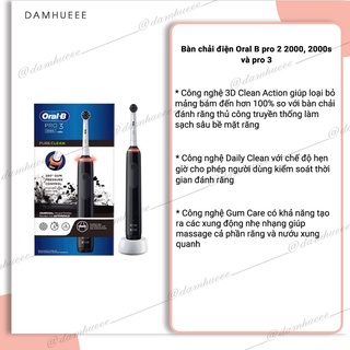 Bàn chải điện Oral B pro 2 2000, 2000s và pro 3