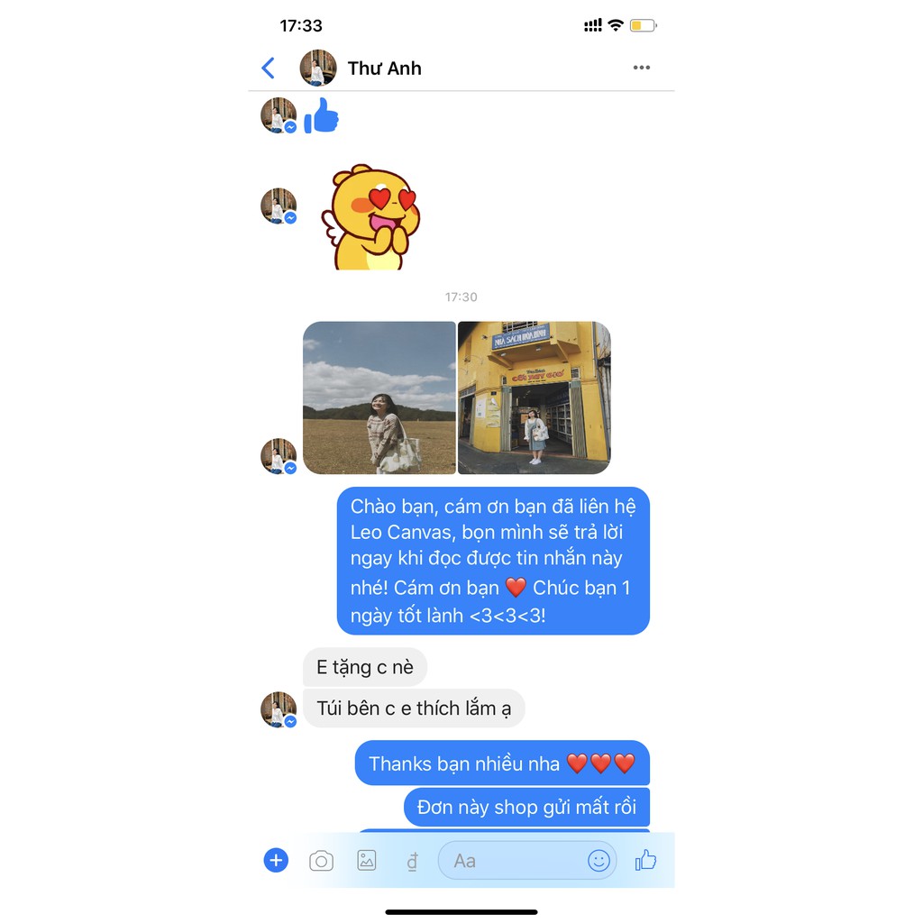 Túi Tote Túi Vải Leo Canvas Bơ Trắng