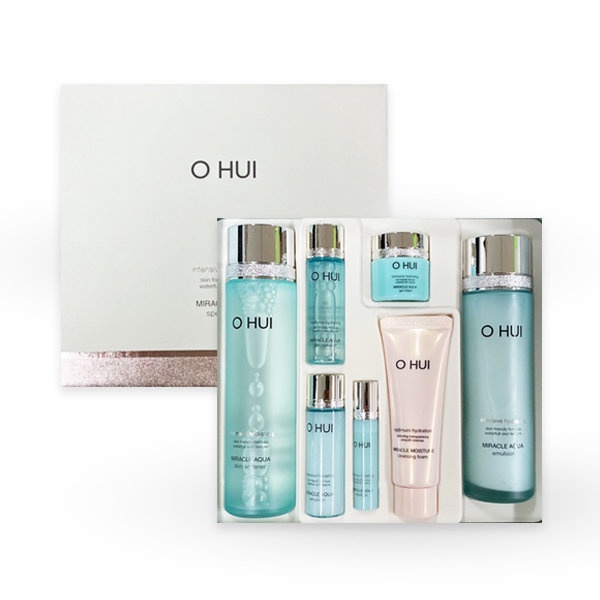 Bộ Dưỡng Dành Cho Da Dầu Ohui Miracle Aqua Special Set 6pcs Phù Hợp Da Thiếu Độ Ẩm, Da Dầu Nhưng Mất Nước,