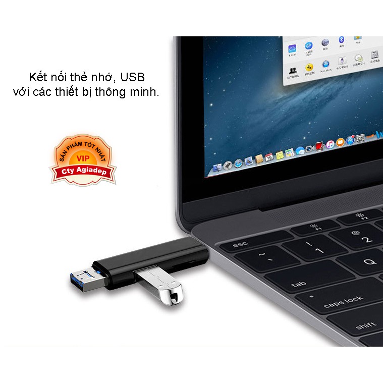 Đầu cắm OTG xịn giúp điện thoại Android đọc thẻ nhớ TF, USB, Type C