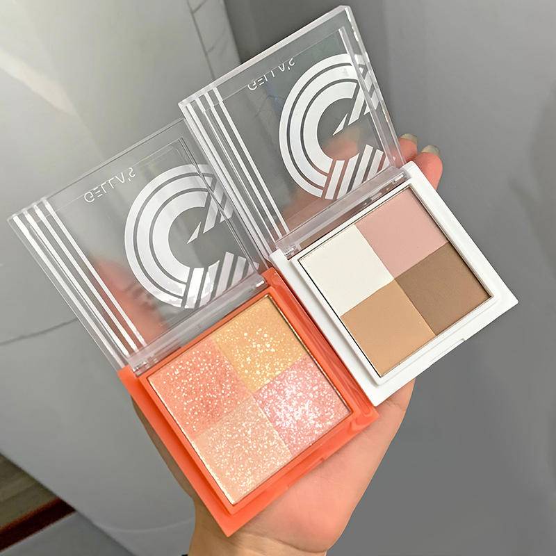 Bảng Phấn Bắt Sáng Gella 'S 4 Màu Ánh Nhũ Lấp Lánh