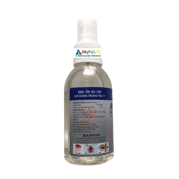 Hantox Spray 100ml - Thuốc Xịt Ve Bọ Chét Chó Mèo